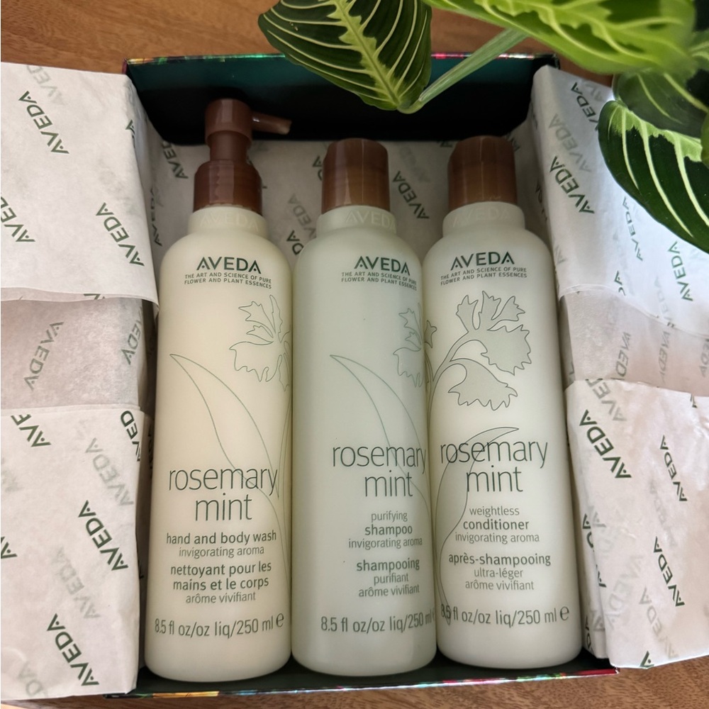 AVEDA 🌱INVIGORATING AWE ROSEMARY MINT HAIR & BODY WASH ESSENTIALS SET SHAMPOO